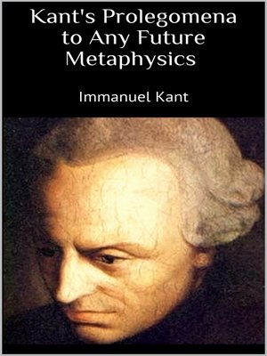 cover image of Kant's Prolegomena to Any Future Metaphysics